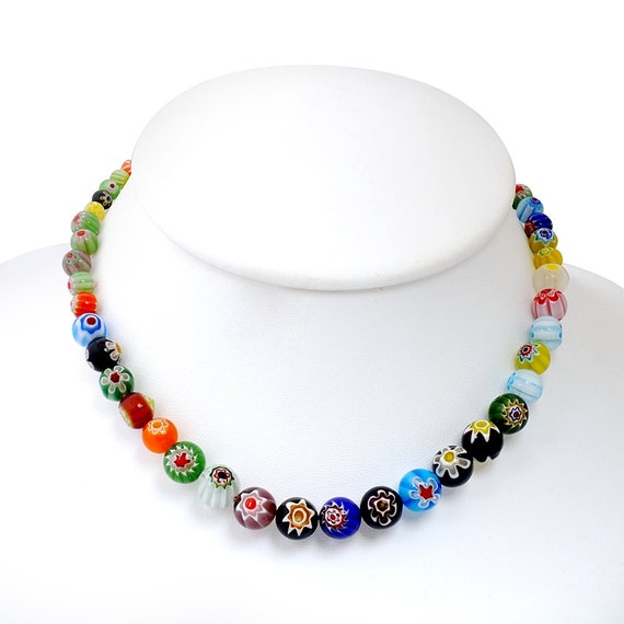 Collier Perles Verre De Murano Vertes Scintillantes - Neuf Sans Emballage