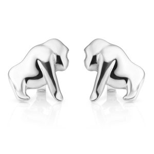 SUVANI 925 Sterling Silver Tiny Little Gorilla King Kong Monkey Ape Movie Icon Post Stud Earrings 11 mm