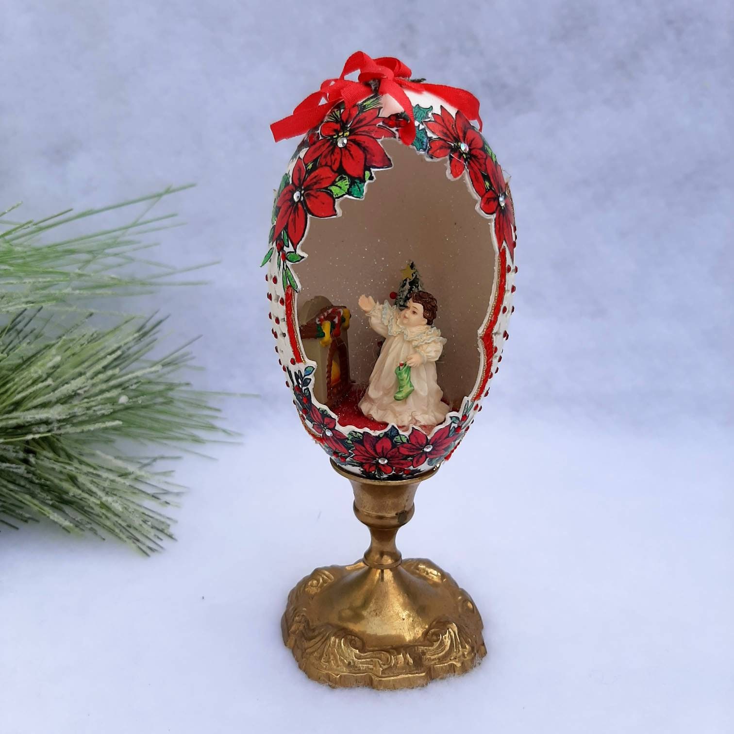 Vintage Brass Christmas Ornament Etsy