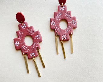 Distressed Terracotta Statement Earrings