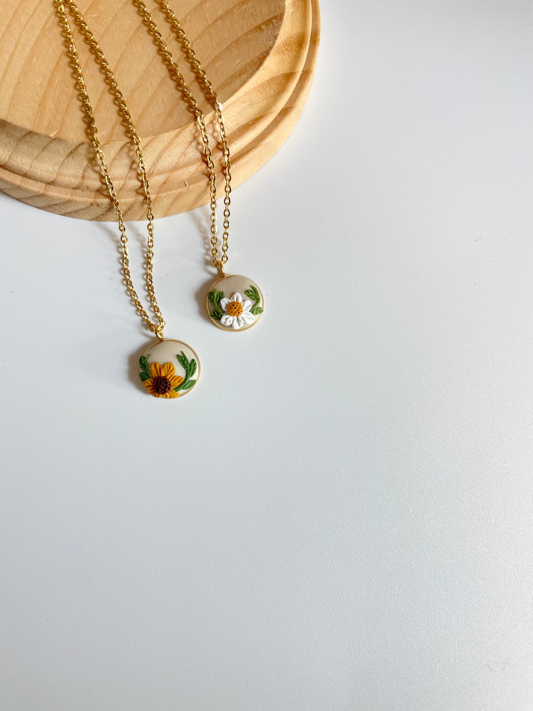 Dainty Floral Daisy, Sunflower Necklace, Gift For Her, Small Necklace