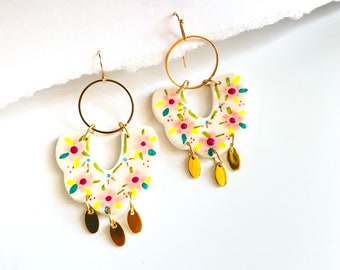Adelita Colorful Statement Earrings, hand painted, Mexican theme, Summer style, for her earrings