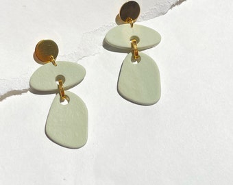 Vintage Green Classic Pebble Earrings