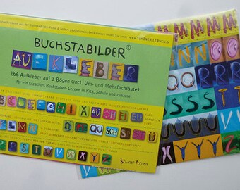 Sticker Schulanfang Geschenk Buchstaben ABC Auf...