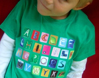 ABC-Shirt, grün, Gr. 104/110