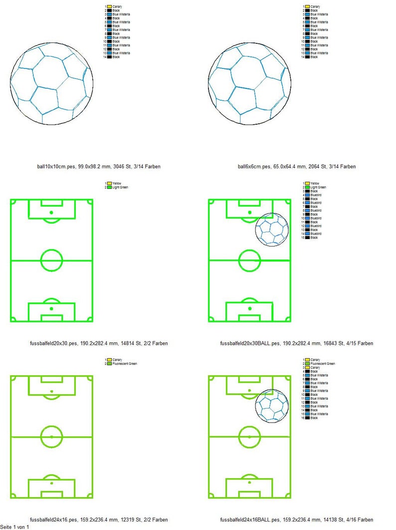 Stickdatei Mousepad Fussballfeld ITH Bild 2