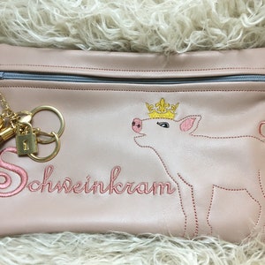 ITH embroidery file Schweinkram bag 13x18, 16 x 24 cm