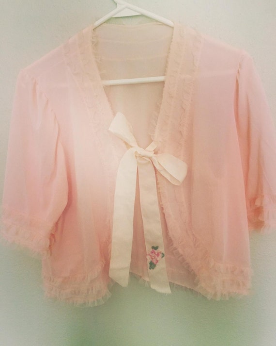 1950's True Vintage Rose Pink Bed Jacket