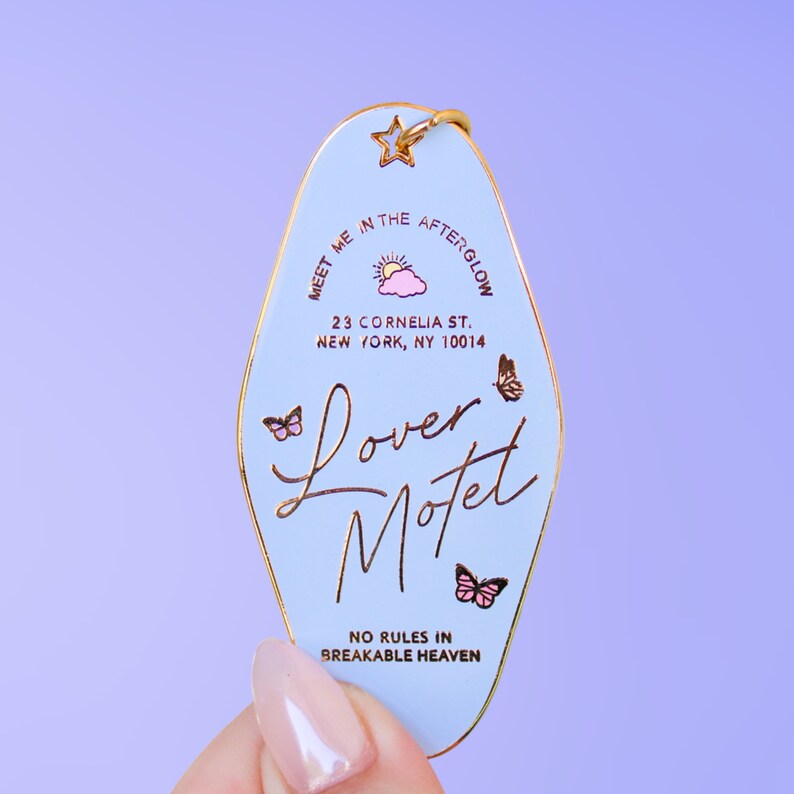 Lover Motel Taylor Swift Inspired Album Keychain Blue Etsy
