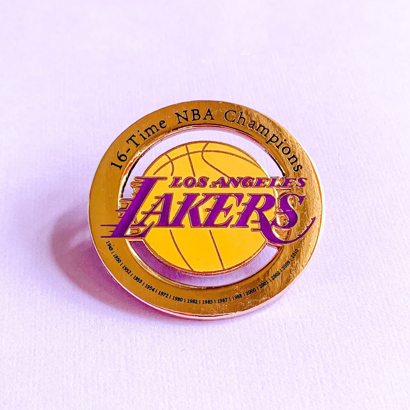 Lakers Hard Enamel Pin Los Angeles NBA Etsy