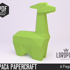 Alpaca sculpture, Papercraft animals, Alpaca wall art, Paper sculpture, Low Poly sculpture, Papercraft pdf, Papercraft trophy, Papercraft