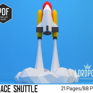 Space shuttle, Paper sculpture, Home decor, Wall sculpture, Low Poly sculpture, Papercraft pdf, Papercraft, lordpoly, DIY, Rocket, DIY Pdf