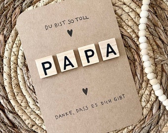 Vatertagskarte Papa, Karte zum verschenken, Vatertag, Danke - Karte Natur