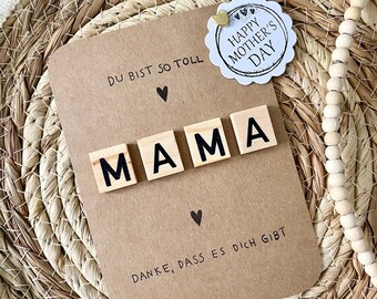 Muttertagskarte Mama, Karte zum verschenken, Muttertag, Danke - Karte Natur