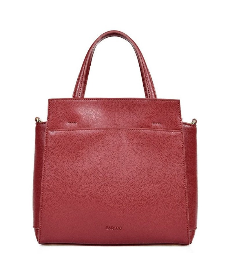 2-Way Macaron Leather Handbag Everyday Crossbody Bag