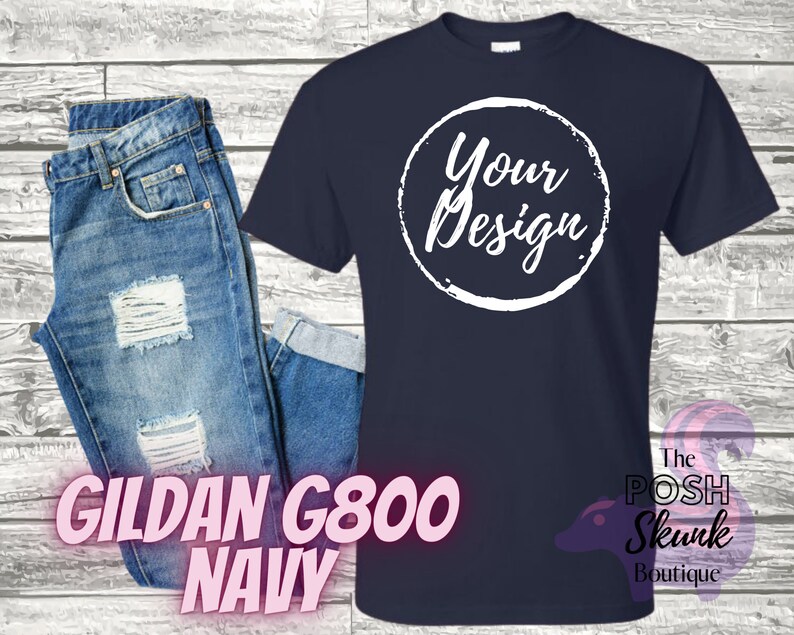 Download Navy G800 Mockup Gildan G800 Gildan G8000 T Shirt Etsy