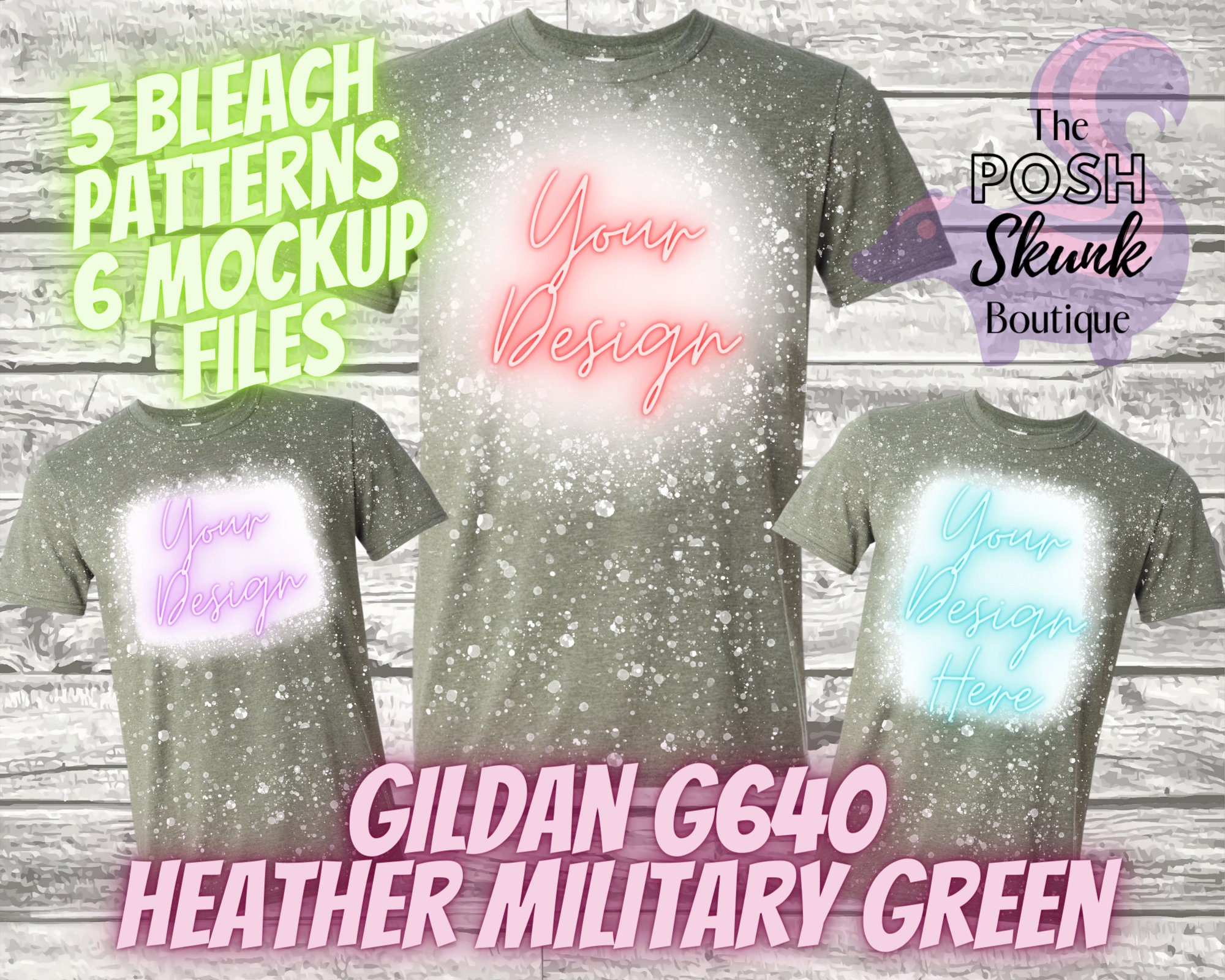 Heather Military Green Gildan 64000 