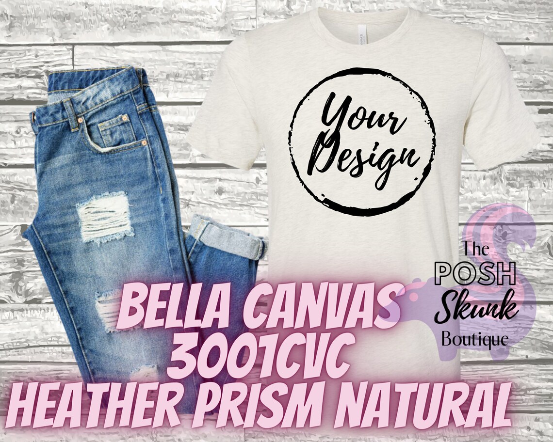 Heather Prism Natural Bella Canvas 3001 Mockup Bella - Etsy