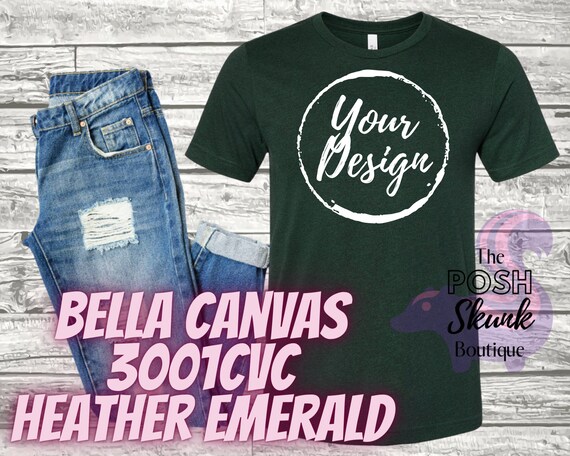 bella canvas heather emerald