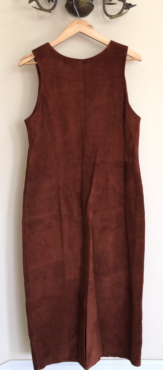 Tobacco Colored Genuine Suede Sleeveless Dress - image 5