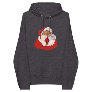 Black Santa Hoodie Ethnic Santa Unisex eco raglan hoodie