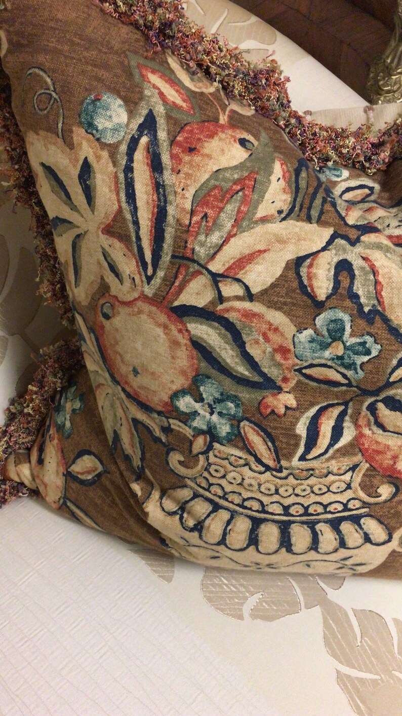 Identical Pair Tuscan Floral in Urn Down Filled Decorative Pillows Etsy