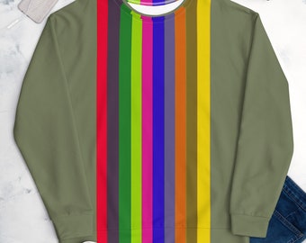 Color Stripe Unisex Sweatshirt (vibrant stripe)