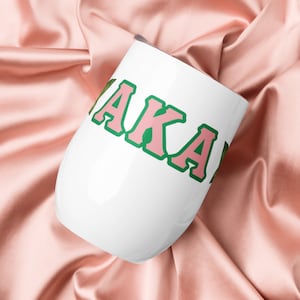 AKA Wine Tumbler with Floral Ivy and Rose Art