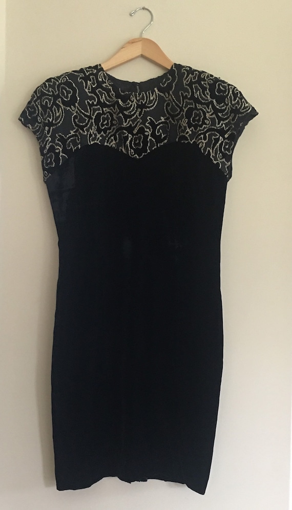 semi formal black and gold dress