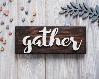 GATHER Family Sign, Anniversary Gift, Custom Wood Sign, Wooden Sign, Personalized Sign, Custom Sign, Christmas Gift Idea, Teenager gift