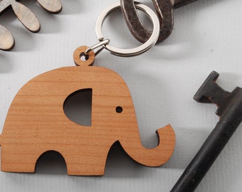 ELEPHANT II wooden keychain, mother's day gift, for handbag, gift for mom, solid american wallnut, personalized , ready to give, gift box