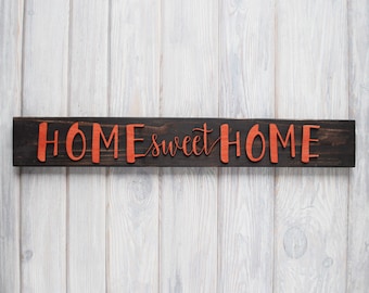 HOME SWEET HOME Panneau en bois, Cadeau d’anniversaire, Panneau de motivation, Panneau en bois personnalisé, Panneau personnalisé, Décoration murale, Panneau en bois personnalisé