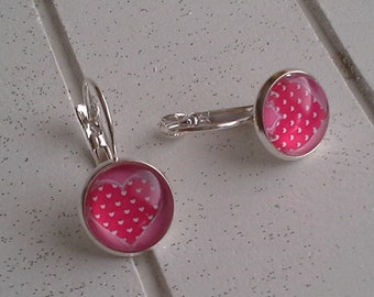 Earrings Heart, Earrings, Silver Plated, Ear studs, Earrings, Dots, Dots, Hearts, Lotus, Gift, blogger, statement