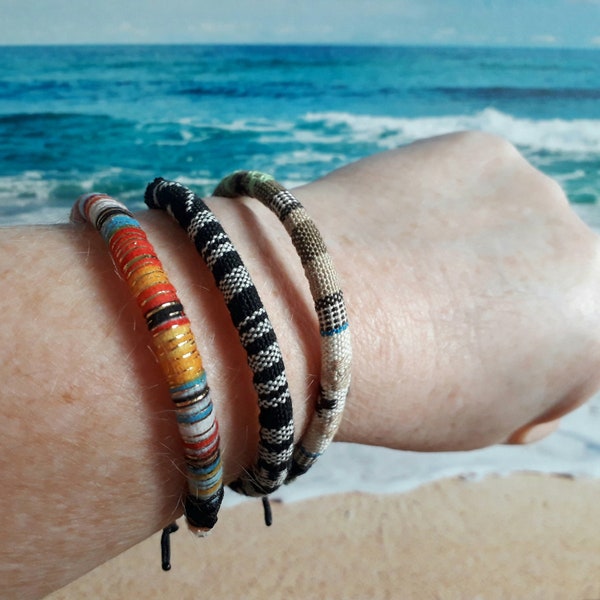 Surferarmband, schlicht, Ziehverschluss, blogger, statement, geknotet, Sommer, Strand, Makramee, Hippie, boho, geknüpft, ethno, Stoffarmband