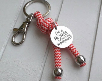 Keychain Nurse, Nurse, Medical Assistant, Carer, Doctor, Medicine, Personalized, Symbol, Key, Gift, Print