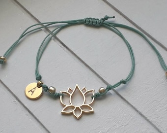 Armband Lotus, Blüte, filigran, Lotusblüte, dezent, Buchstabe, blogger, Armband, boho, Ibiza, Blume, Initial, Symbol, Zeichen, spirituell