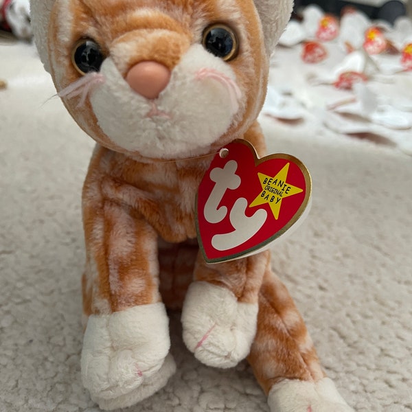 Ty - Beanie Baby Amber Ginger Cat. Collectable - February 21 1999