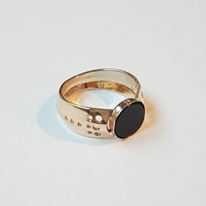UNISEX Gold Onyx/Tigerauge/Karneol Chunky Siegelring Statement Ring