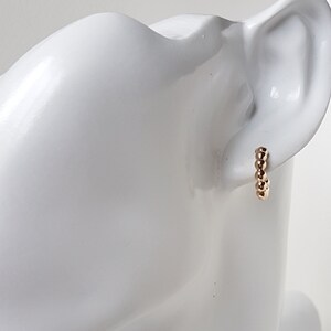 Gold Small Huggie Beaded Hoops Earrings