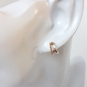 Gold Small Huggie Hoops Earrings
