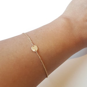 Gold Textured Disc Bracelet