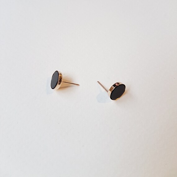 Gold Onyx/carnelian/tiger\'s Eye Stud Signet Earrings - Etsy