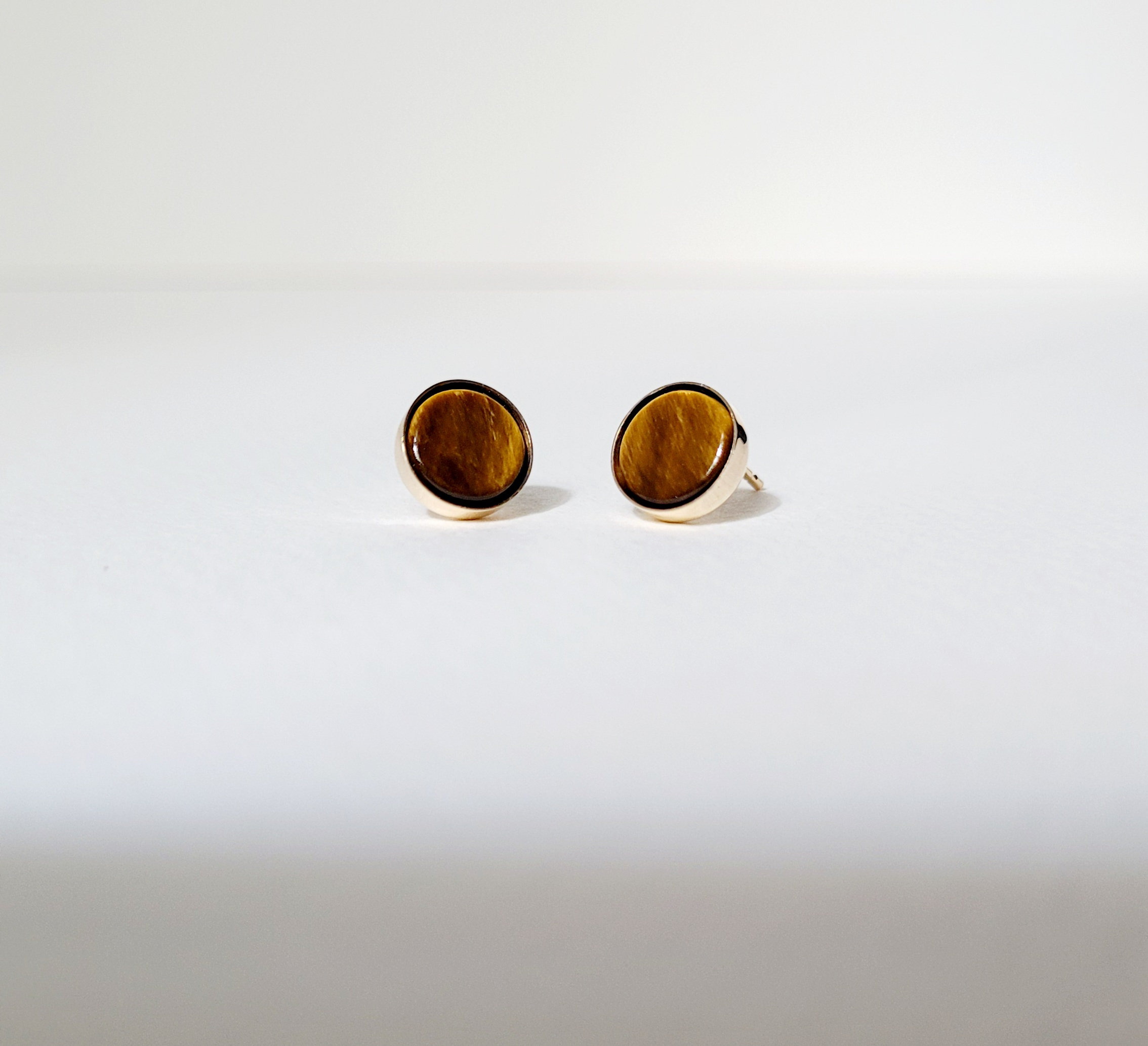 Gold Onyx/carnelian/tiger\'s Eye Stud Signet Earrings - Etsy