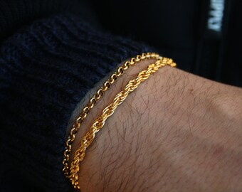 thin gold mens bracelet