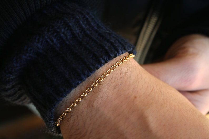 Mens Gold Bracelets Chain Bracelet Men Gold Bracelet Men Mens Bracelet Personalized Custom Bracelet Men Gift For Him Ideas