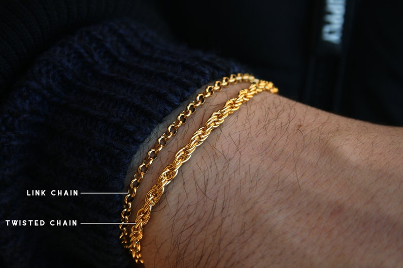 Mens Gold Bracelets Chain Bracelet Men Gold Bracelet Men Mens Bracelet Personalized Custom Bracelet Men Gift For Him Ideas