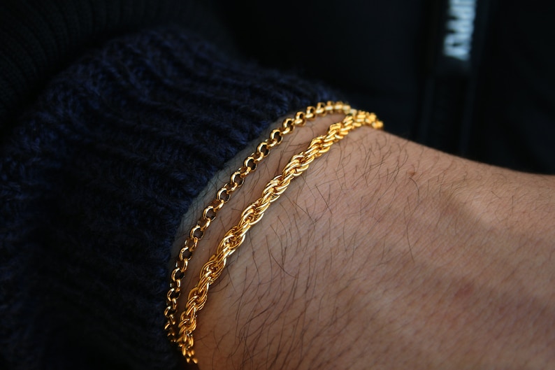Mens Gold Bracelets Chain Bracelet Men Gold Bracelet Men Mens Bracelet Personalized Custom Bracelet Men Gift For Him Ideas
