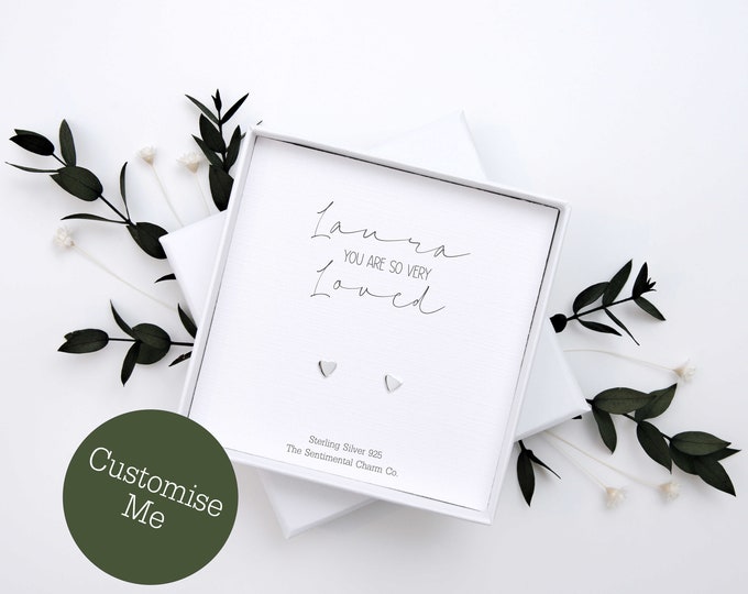 TSCC0195 Stepdaughter Genuine Sterling Silver 925 Studs You Are So Very Loved Gift Diamond Pearl Star Heart Keepsake Jewellery