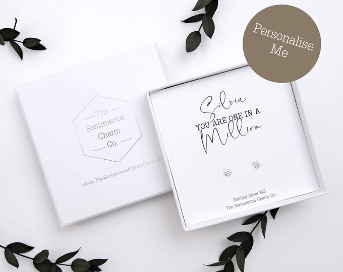 TSCC0160 Stepdaughter You Are One In A Million Step Daughter Silver Studs Stud Earrings Birthday Present Gift Dainty Plain Cute Simple