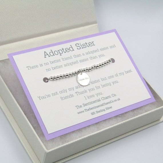 0052 Adopted Sister 4mm Silver 925 Plated Ball Bead Charm Etsy